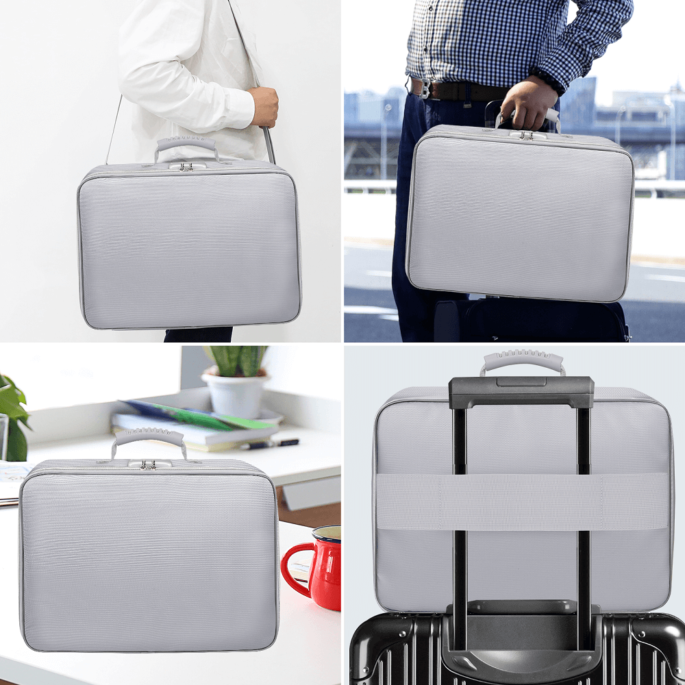 High Quality Fireproof Insurance Bag Organizer Box Passport Accessory Bag Fireproof Waterproof Password Document Bag with Lock