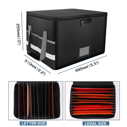 Fireproof Waterproof Dust-Proof Document Storage Box Secure Organized Case File Bin