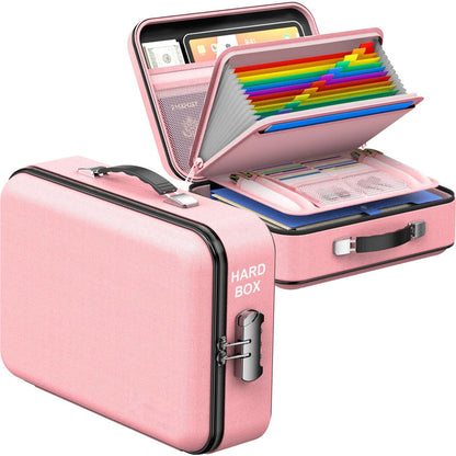 Secure Lockable Hard Fireproof and Waterproof Storage File Box/Bag for Organizing Personal Belongings