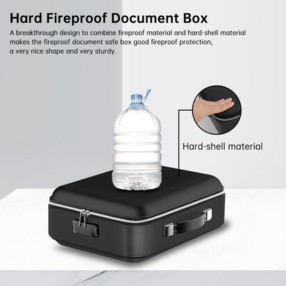 Fireproof and waterproof lockable document bag hard document box bag hard shell document storage bag