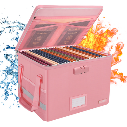 YiHuaXing safe fireproof document File hanging storage organizer box foldable with handle File carry case Box file fireproof