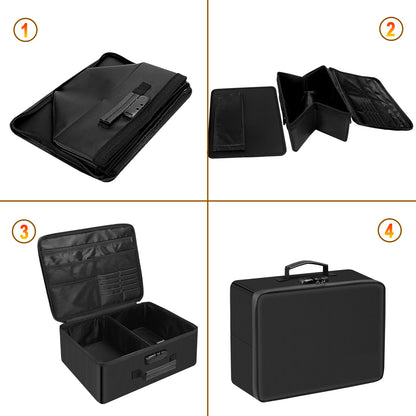 Modern Fireproof Photo Storage Box with Lock 16 Interior 4\" x 6\" Photo Boxes Multifunction Rectangle Design