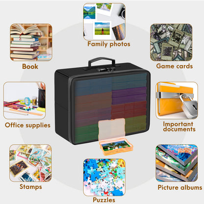 Fireproof Box File Photo Storage Bag Document Organization and Protection Photo Organizer Storage Boxes & Bins