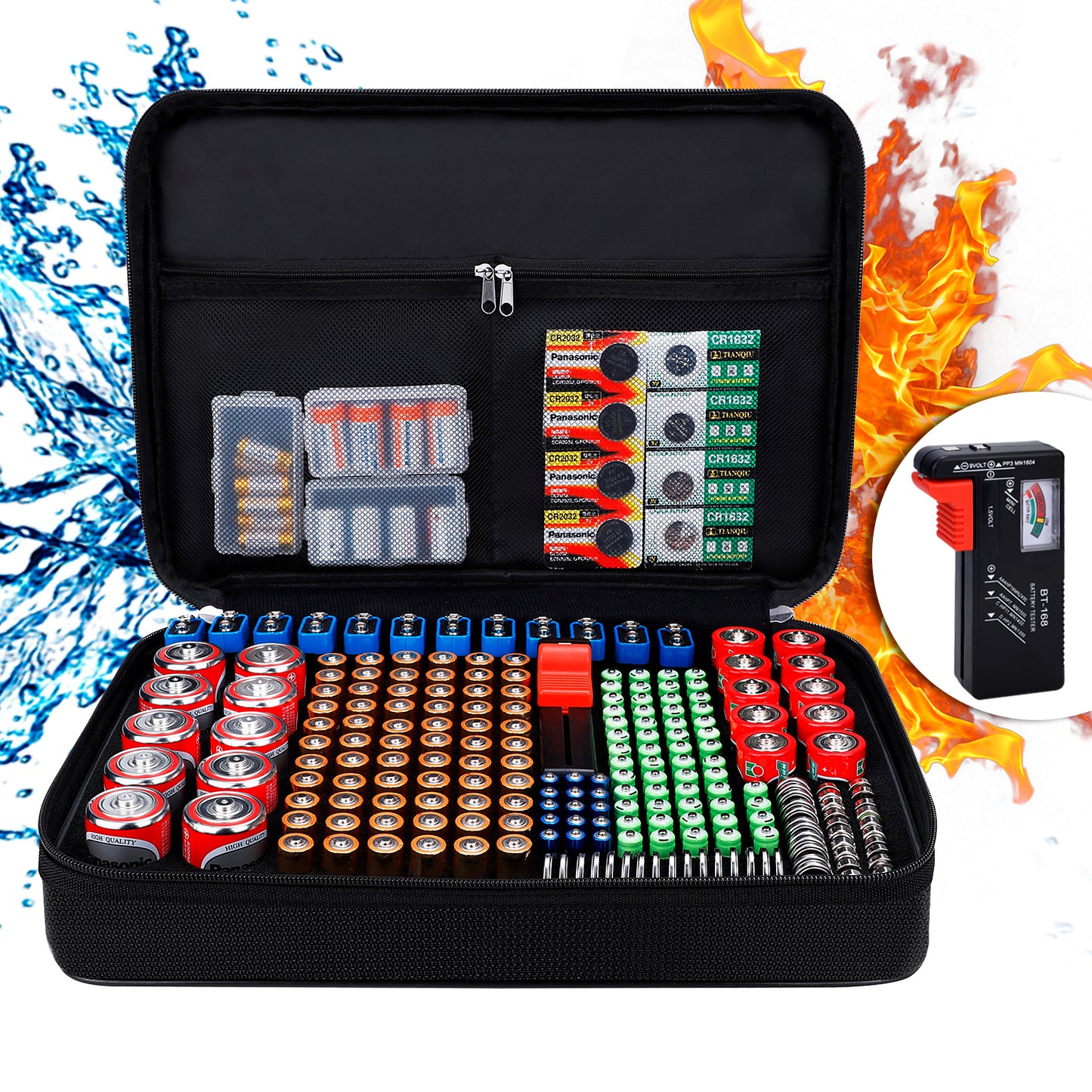 Storage box for battery useful container waterproof holder holds 216 batteries