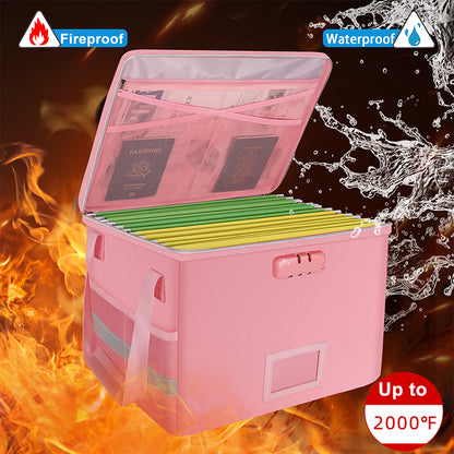 YiHuaXing safe fireproof document File hanging storage organizer box foldable with handle File carry case Box file fireproof