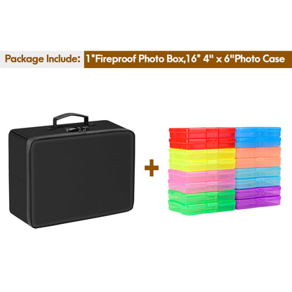 Fireproof Box File Photo Storage Bag Document Organization and Protection Photo Organizer Storage Boxes & Bins