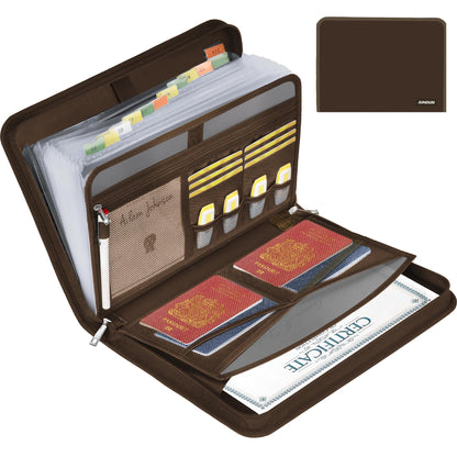 12-Pockets Expandable Folder Multi-Pocket Paper Folder to Hold A4 Documents Letters Receipts-for Filing