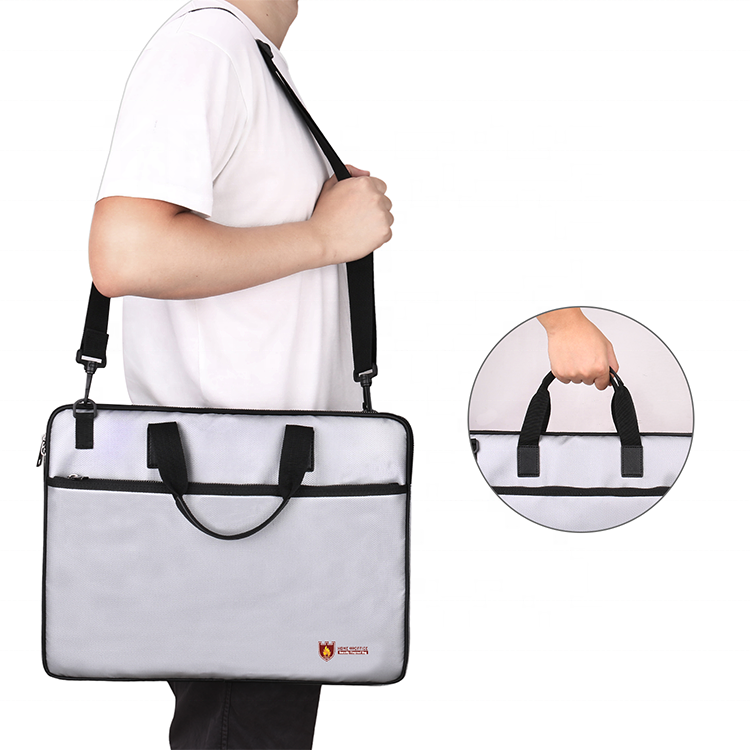 Fireproof Document New Silver Computer With Shoulder Strap Briefcases Document Bags Battery Explosionproof Bag