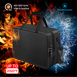 Fireproof and waterproof accordion document bag with large capacity design suitable for office and home legal document storage