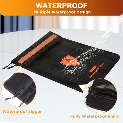 Fireproof Bag for Documents  Fireproof Money Bag for Cash with Zipper Reinforced Fire Protection Aluminum Foil Lining