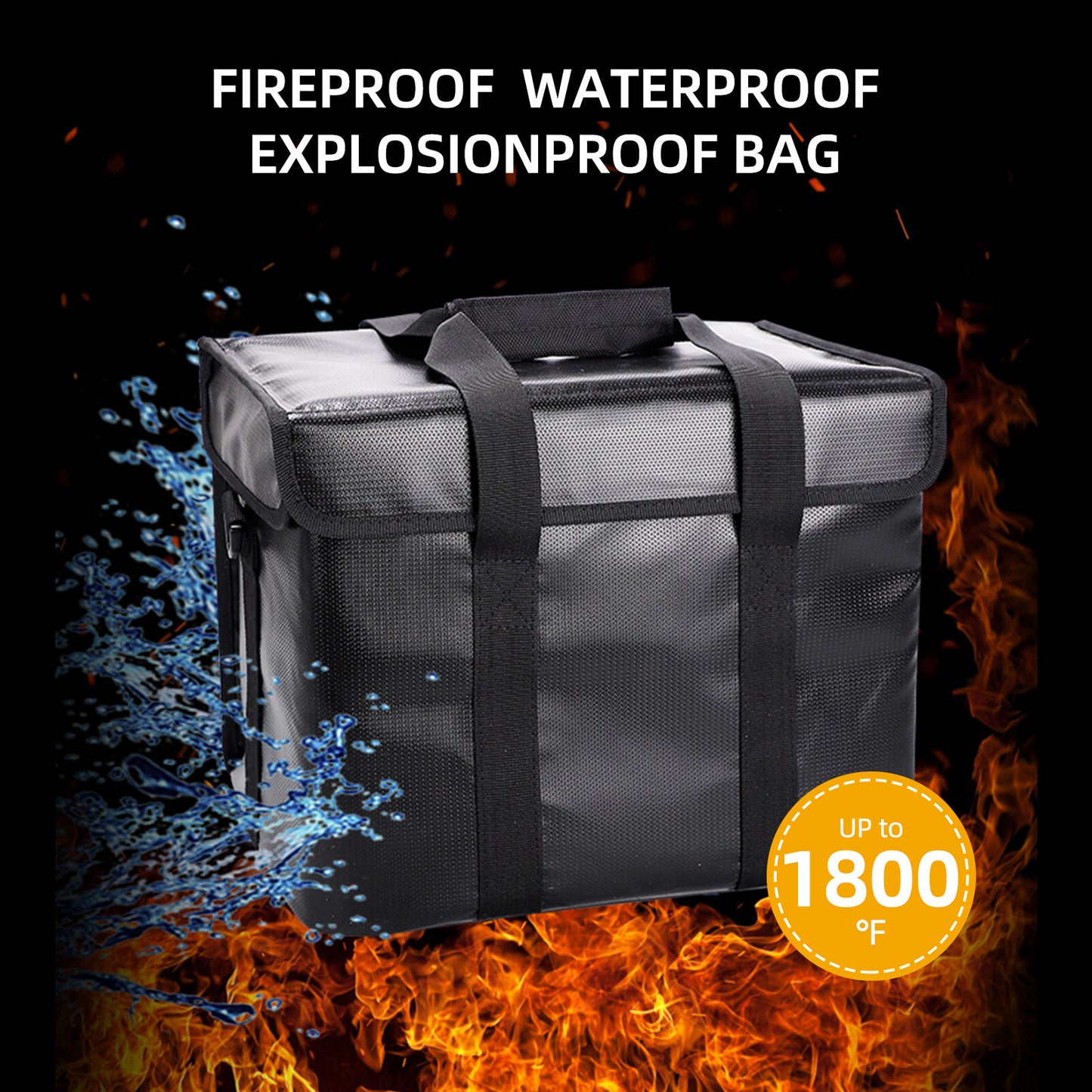 YIHUAXING Portable Fireproof Waterproof Explosion Proof Lithium Polymer Bag with Zipper for Battery Storage