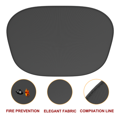 Portable 36\" Outdoor Fireproof Patio round Under-Grill Lawn Mat Heat Reflective Fabric Cover Deck Fire Pit-Outdoor Accessories