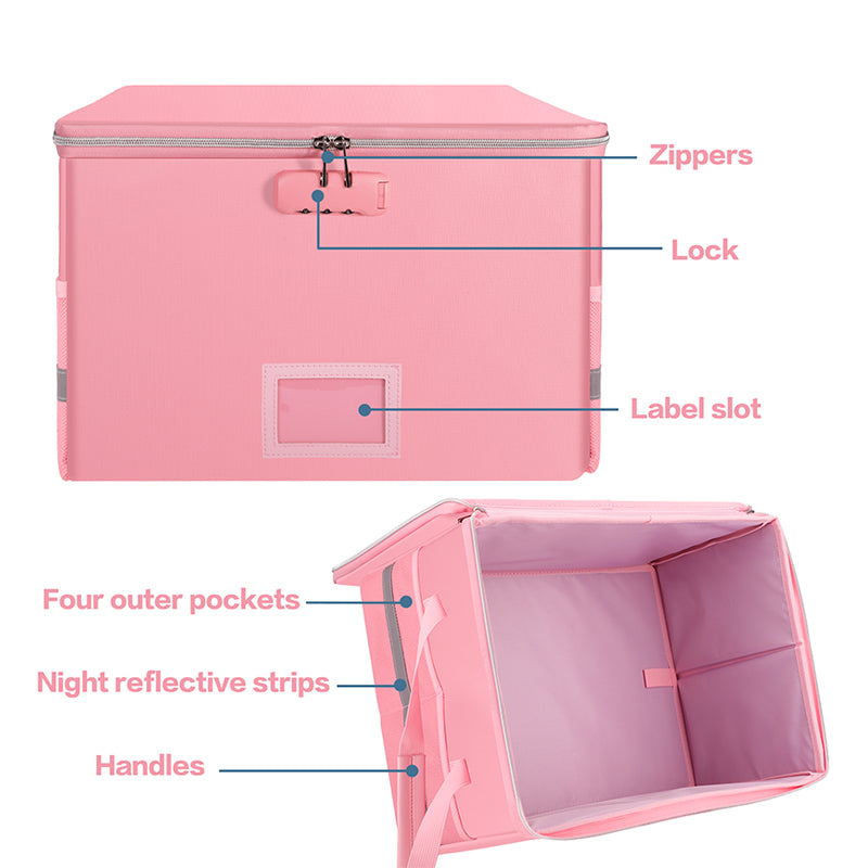 YiHuaXing safe fireproof document File hanging storage organizer box foldable with handle File carry case Box file fireproof