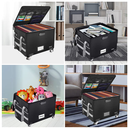 Multifunctional Classic Design Portable Office File Cabinet Lockable Fireproof Foldable Rolling Storage Organizer Square Shape