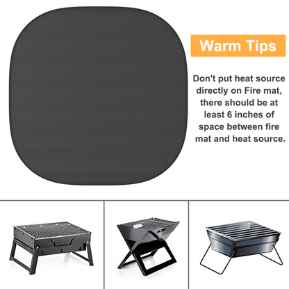 Portable 36\" Outdoor Fireproof Patio round Under-Grill Lawn Mat Heat Reflective Fabric Cover Deck Fire Pit-Outdoor Accessories